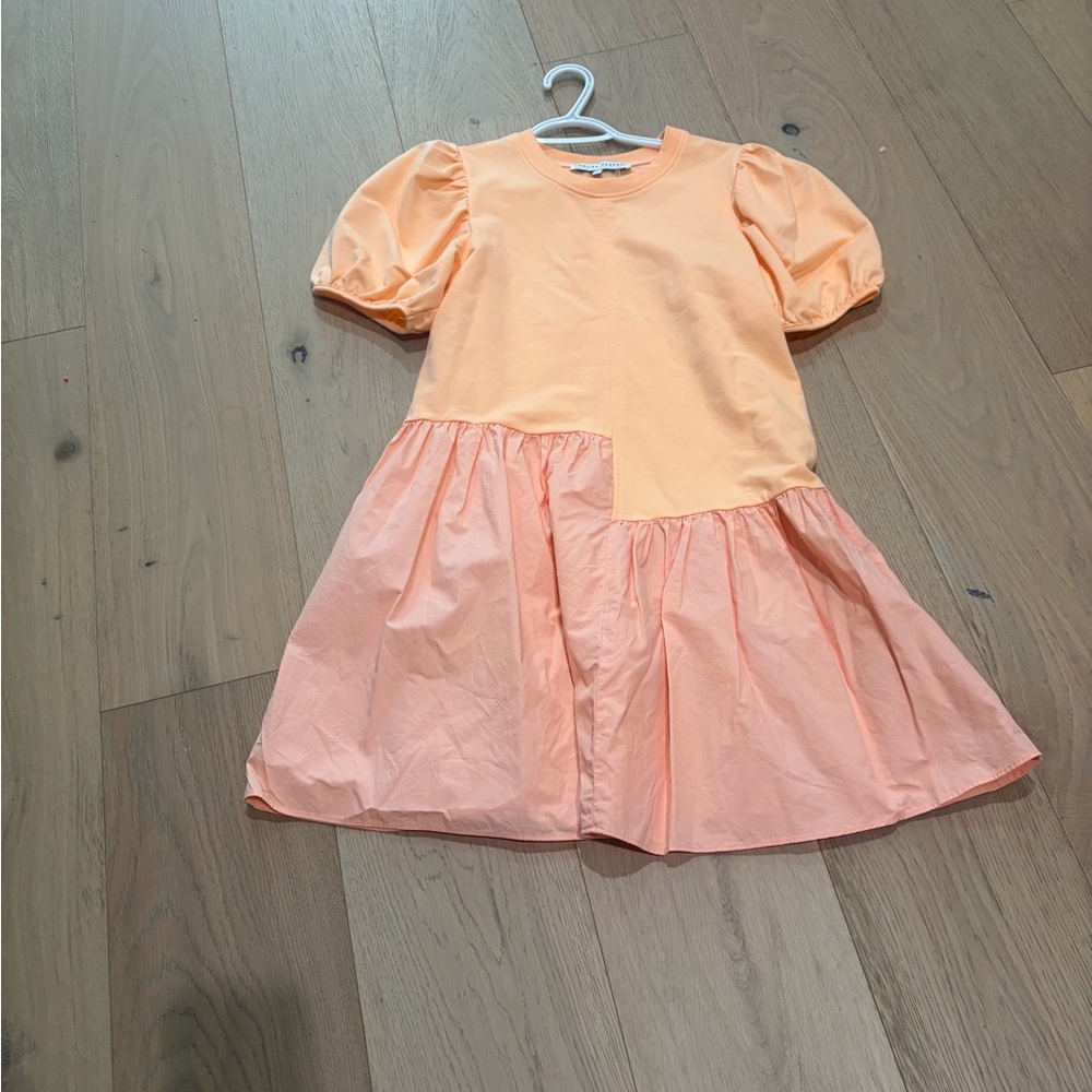 Charming Orange mixed media Dress